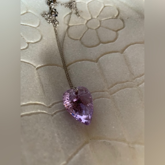 Swarovski Lilac Heart Necklace - Picture 2 of 5